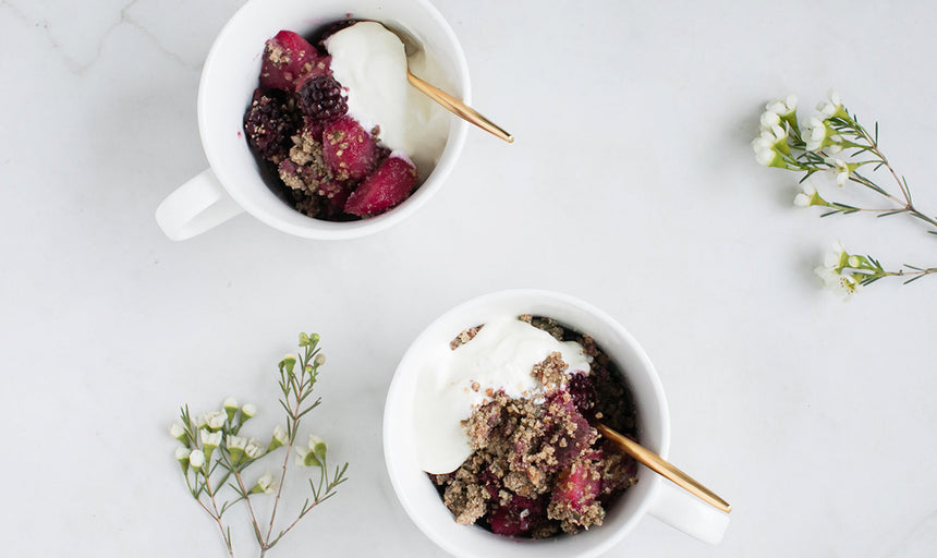 Pear and blackberry crumble