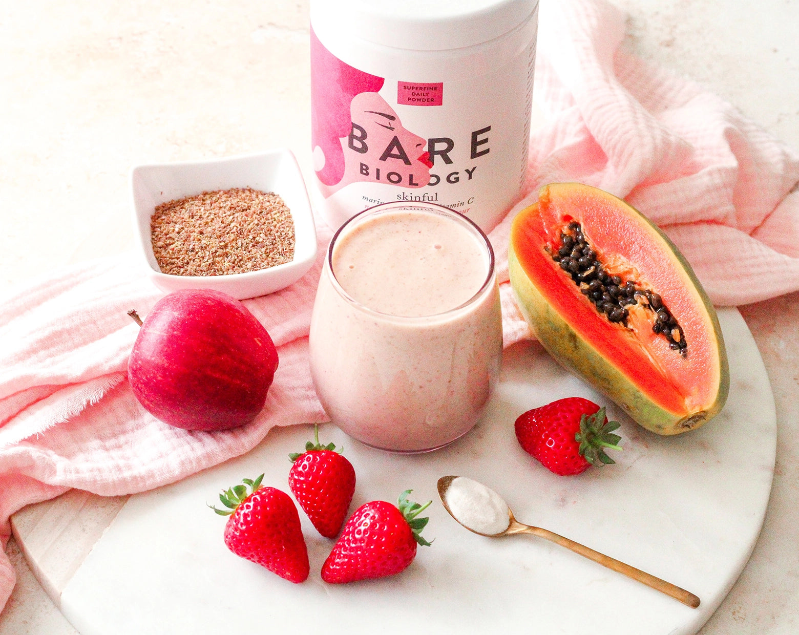 Apple Papaya And Strawberry Smoothie Recipe Bare Biology